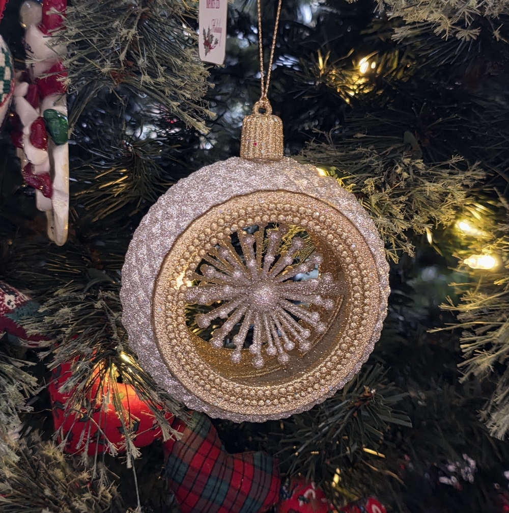 NEW RAZ IMPORTS Glittering Gold and Silver Holiday Ornament